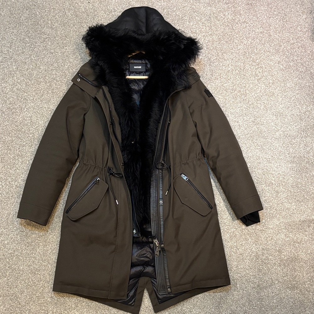 Mackage Shearling Fur-Trimmed Down Jacket